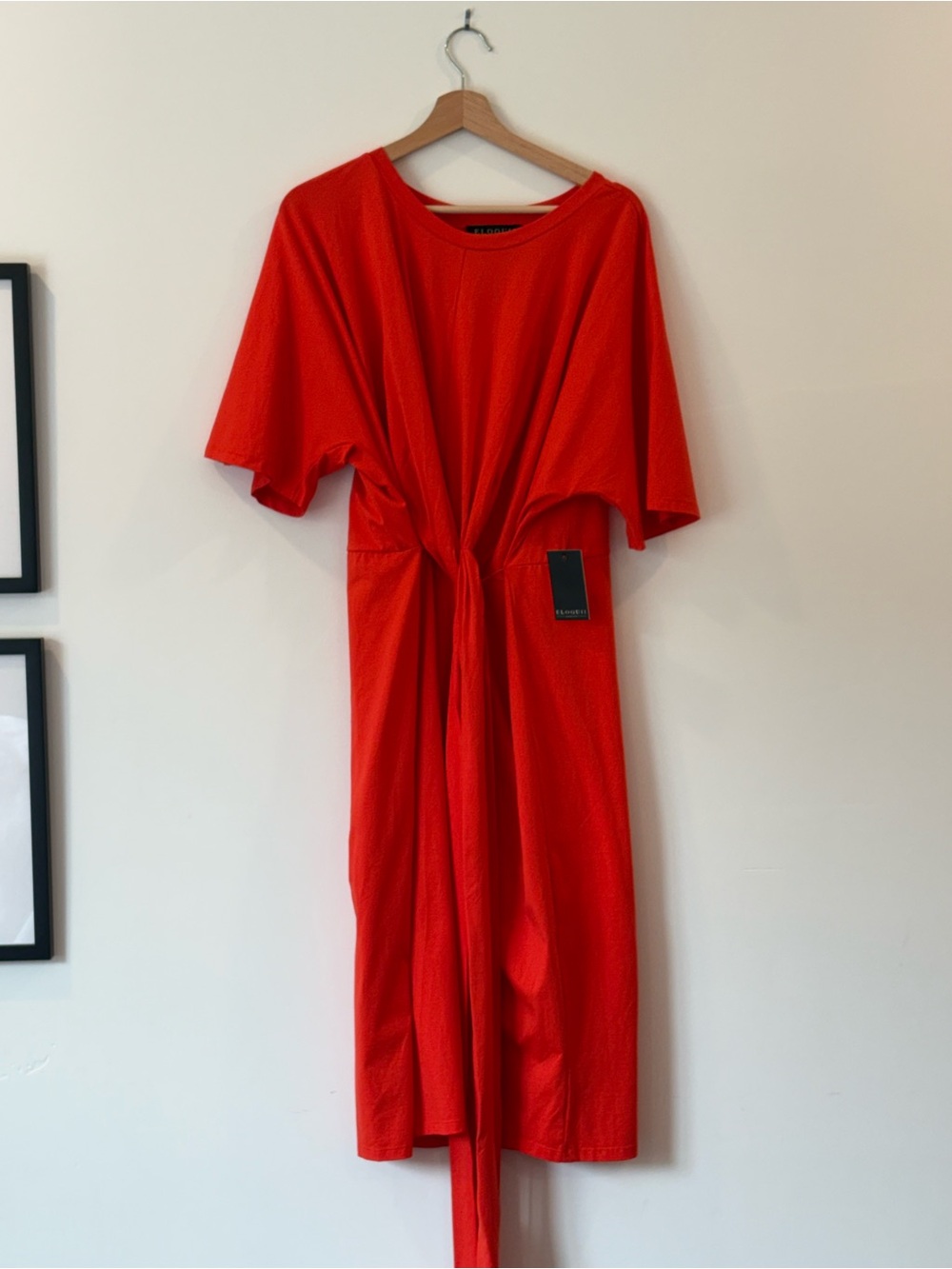 Eloquii Red Cross Front Flutter Sleeve Dress